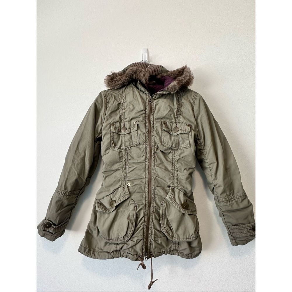 Mango Women's Hooded Jacket Zip Up Size Small